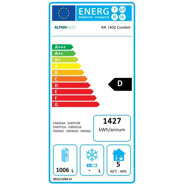 Koelkast | 1430L (2/1 GN) | RVS | -2°C/+10°C | Geforceerd | Touchscreen + App | Temperatuur-/Deuralarm | 1441x835x2050/2105(h)mm