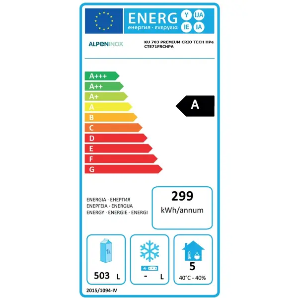 Koelkast | 670L (2/1 GN) | RVS | -2°C/+10°C | Geforceerd | Bluetooth + App | Temperatuur-/Deuralarm | 740x885x2080/2135(h)mm