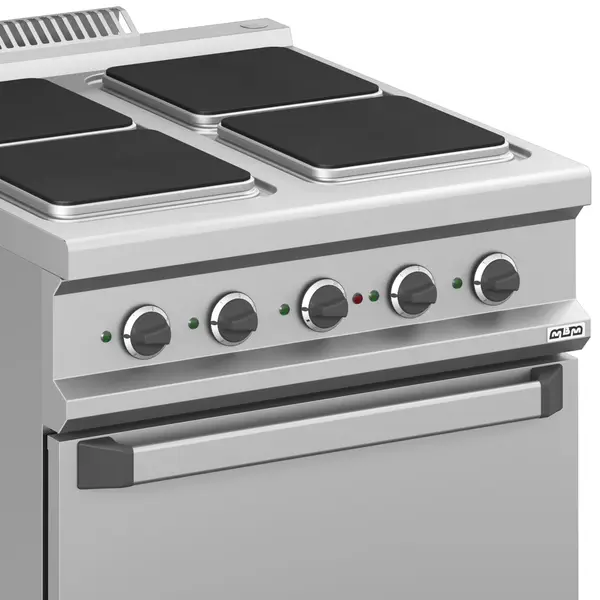 Fornuis + Oven | MAGISTRA PLUS 900 | Elektrisch | 4 Kookpunten (300x300) + 2/1 GN Oven | 19kW (400V) | 1200x900x850(h)mm