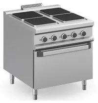 MBM Italy Fornuis + Oven | MAGISTRA PLUS 900 | Elektrisch | 4 Kookpunten (300x300) + 2/1 GN Oven | 19kW (400V) | 1200x900x850(h)mm