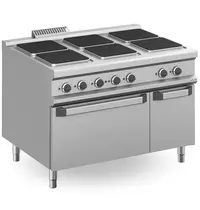 MBM Italy Fornuis + Oven | MAGISTRA PLUS 900 | Elektrisch | 6 Kookpunten (300x300) + 2/1 GN Oven | 26kW (400V) | Neutraal Vak | 1200x900x850(h)mm