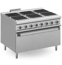 MBM Italy Fornuis + Maxi Oven | MAGISTRA PLUS 900 | Elektrisch | 6 Kookpunten (300x300) + Oven | 30kW (400V) | 1200x900x850(h)mm