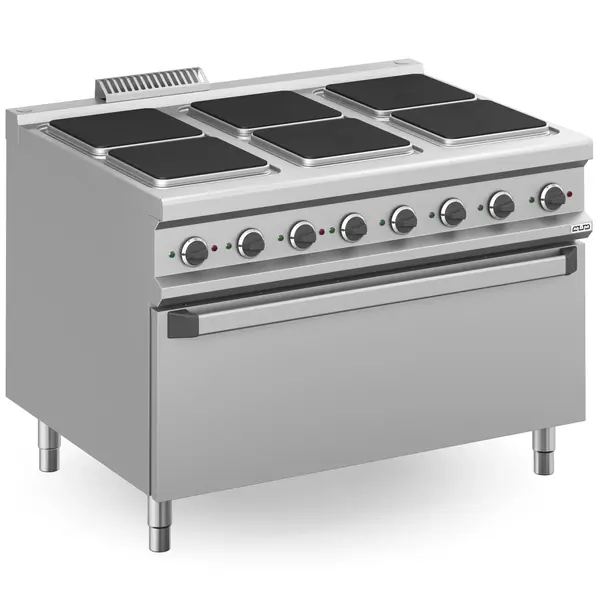 Fornuis + Maxi Oven | MAGISTRA PLUS 900 | Elektrisch | 6 Kookpunten (300x300) + Oven | 30kW (400V) | 1200x900x850(h)mm