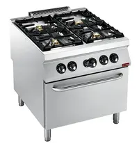 Diamond Fornuis + Oven | MAXIMA 900+ | Gas | 4 Branders (1x 10kW + 3x 6kW) + 2/1 GN Oven (8.5kW) | Waakvlam/Piëzo | 800x900x851/909(h)mm