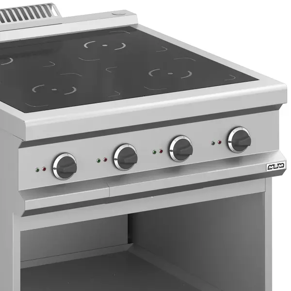 Inductiefornuis | MAGISTRA PLUS 900 | 4 Kookpunten | 20kW (400V) | Open Onderkast | 800x900x850(h)mm