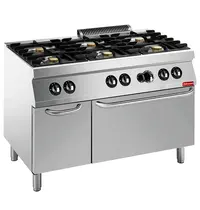 Diamond Fornuis + Oven | MAXIMA 700+ | Gas | 6 Branders (6x 5.5kW) + 2/1 GN Oven (6kW) | Waakvlam/Piëzo | Neutraal Vak | 1200x700x850/908(h)mm 