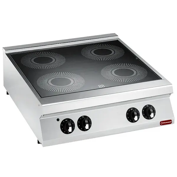 Glaskeramisch Fornuis | MAXIMA 900+ | 4 Kookpunten (Ø300) | 13.6kW (230V-3F) | 800x900x275/290(h)mm