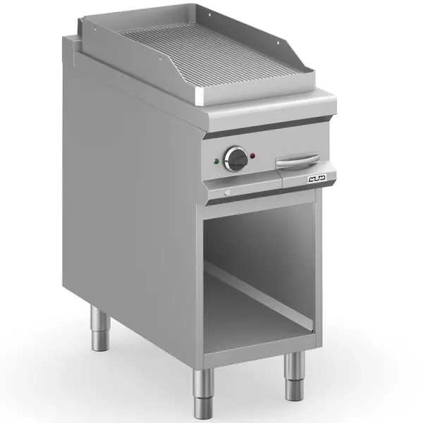 Bak-/Grillplaat | MAGISTRA PLUS 900 | Gas | Gegroefd Oppervlak 380x720 (RVS) | 8kW | Piëzo Ontsteking | Open Onderkast | 400x900x850(h)mm