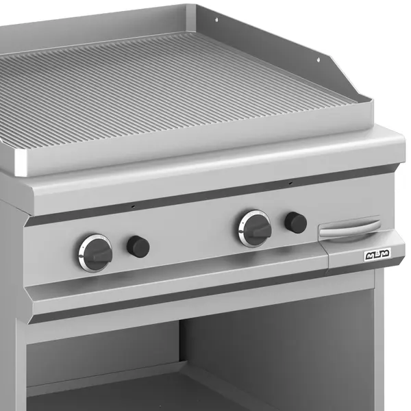 Bak-/Grillplaat | MAGISTRA PLUS 900 | Gas | Gegroefd Oppervlak 780x720 (RVS) | 16kW | Piëzo Ontsteking | Open Onderkast | 800x900x850(h)mm