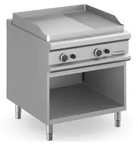 MBM Italy Bak-/Grillplaat | MAGISTRA PLUS 900 | Gas | Glad/Gegroefd Oppervlak 780x720 (RVS) | 16kW | Piëzo Ontsteking | Open Onderkast | 800x900x850(h)mm