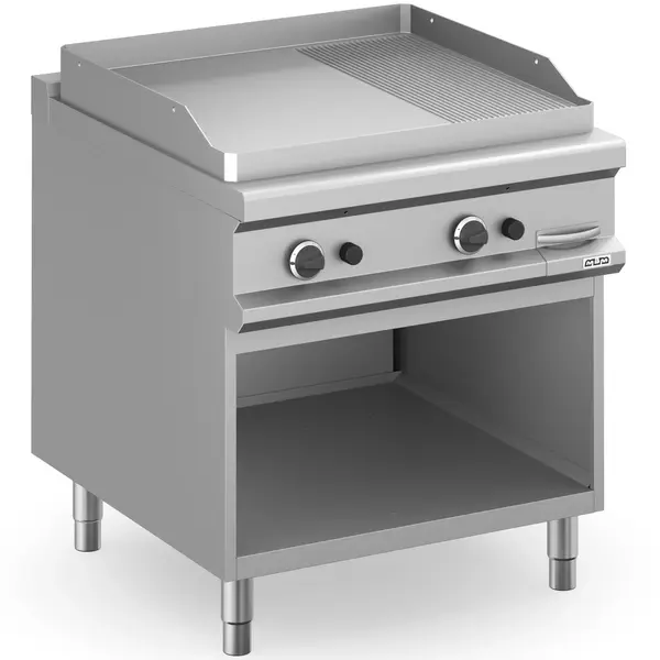 Bak-/Grillplaat | MAGISTRA PLUS 900 | Gas | Glad/Gegroefd Oppervlak 780x720 (RVS) | 16kW | Piëzo Ontsteking | Open Onderkast | 800x900x850(h)mm