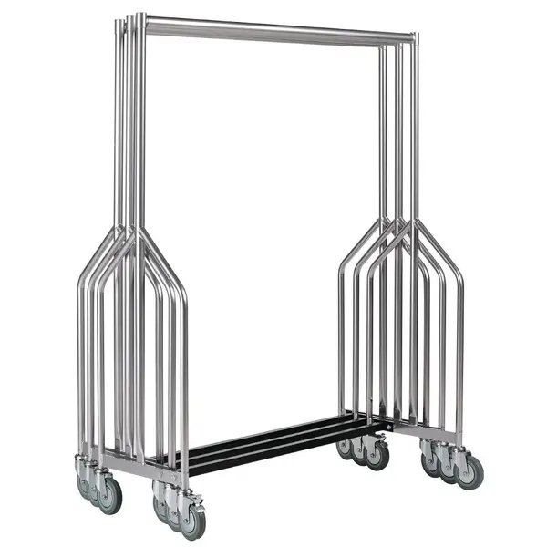 Garderoberek | Staal | Zware Belasting | 20 Vaste Hangers | Wielen (Geremd) | 1200x500x1670(h)mm