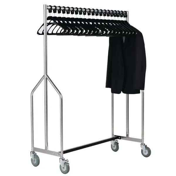 Garderoberek | Staal | Zware Belasting | 20 Vaste Hangers | Wielen (Geremd) | 1200x500x1670(h)mm