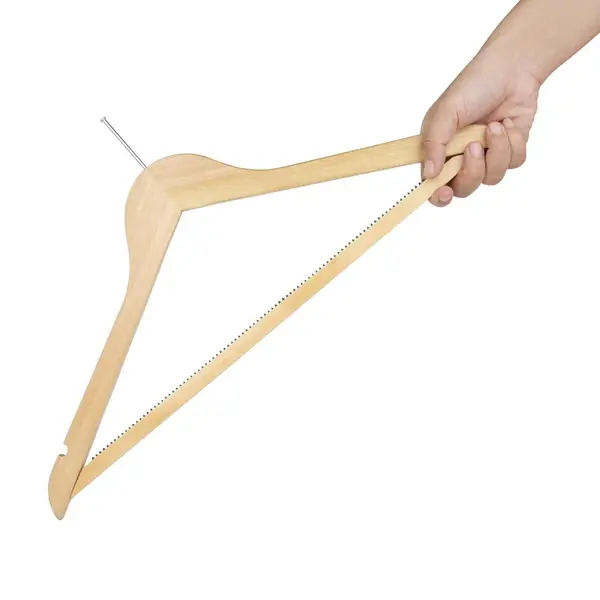 Veiligheidshangers | Hout | Naturel | Anti-Diefstal | 10 Stuks | 215mm