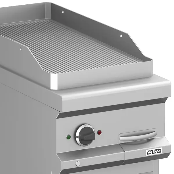 Bak-/Grillplaat | MAGISTRA PLUS 900 | Elektrisch | Gegroefd Oppervlak 380x720 (RVS) | 6kW (400V) | Open Onderkast | 400x900x850(h)mm