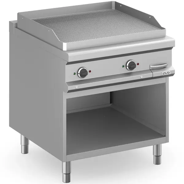 Bak-/Grillplaat | MAGISTRA PLUS 900 | Elektrisch | Gegroefd Oppervlak 780x720 (RVS) | 12kW (400V) | Open Onderkast | 800x900x850(h)mm
