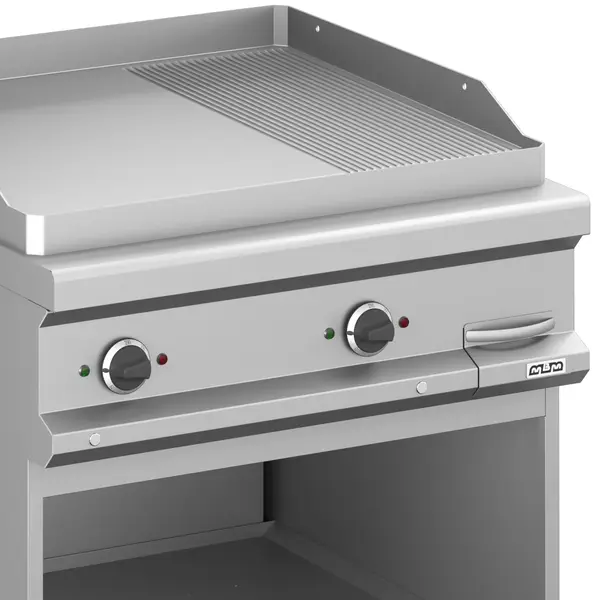Bak-/Grillplaat | MAGISTRA PLUS 900 | Elektrisch | Glad/Gegroefd Oppervlak 780x720 (RVS) | 12kW (400V) | Open Onderkast | 800x900x850(h)mm