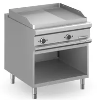 MBM Italy Bak-/Grillplaat | MAGISTRA PLUS 900 | Elektrisch | Glad/Gegroefd Oppervlak 780x720 (RVS) | 12kW (400V) | Open Onderkast | 800x900x850(h)mm