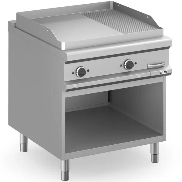 Bak-/Grillplaat | MAGISTRA PLUS 900 | Elektrisch | Glad/Gegroefd Oppervlak 780x720 (RVS) | 12kW (400V) | Open Onderkast | 800x900x850(h)mm