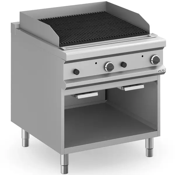 Lavasteengrill | MAGISTRA PLUS 900 | Gas | Oppervlak 720x635 (Gietijzer) | 20kW | Piëzo Ontsteking | Open Onderkast | 800x900x250(h)mm