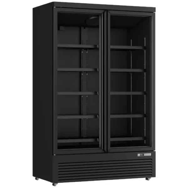 Drankenkoeling | 1081L | Zwart | 0°C/+10°C | Statisch + Ventilator | Draaideuren | Wielen (Geremd) | 1253x710x2003(h)mm