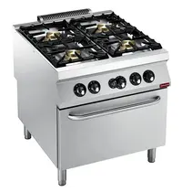 Diamond Fornuis + Oven | MAXIMA 900+ | Gas | 4 Branders (4x 10kW) + 2/1 GN Oven (8.5kW) | Waakvlam/Piëzo | 800x900x851/909(h)mm