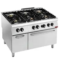 Diamond Fornuis + Oven | MAXIMA 900+ | Gas | 6 Branders (6x 10kW) + 2/1 GN Oven (8.5kW) | Waakvlam/Piëzo | Neutraal Vak | 1200x900x851/909(h)mm 