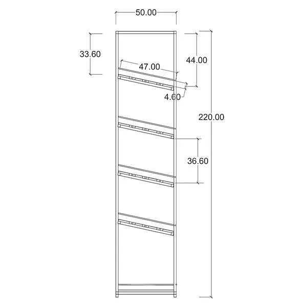 Winkelstelling | Modulair | Voor Brood | Supermarkt/Bakker | 6 Schappen | 3000x500x2200(h)mm