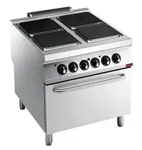 Diamond Fornuis + Oven | MAXIMA 900+ | Elektrisch | 4 Kookpunten (300x300) + 2/1 GN Oven | 22kW (230V-3F) | 800x900x851/909(h)mm