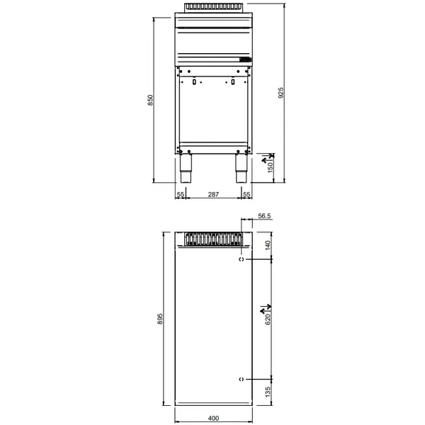 Neutrale Werkunit | MAGISTRA PLUS 900 | Open Onderkast | 400x900x850(h)mm
