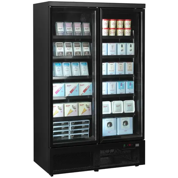 Vrieskast | ATOM MAXI | 1006L | Zwart | -18°C/-22°C | Geforceerd | Draaideuren | Wielen | 1253x760x2003(h)mm