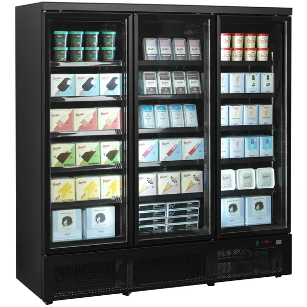 Vrieskast | ATOM MAXI | 1563L | Zwart | -18°C/-22°C | Geforceerd | Draaideuren | Wielen | 1880x760x2003(h)mm