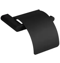 Luxus Toiletrolhouder | SYDNEY | Zwart | Klep | Wandmontage | 160x160x110(h)mm