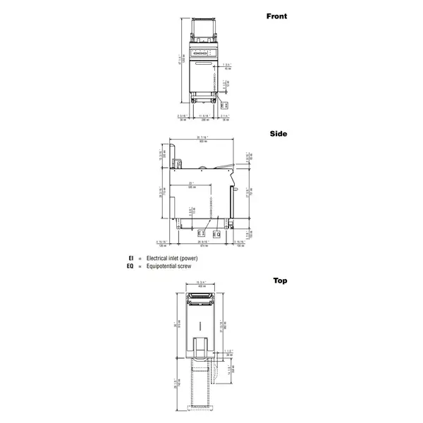 Friteuse | MAXIMA 900+ | Elektrisch | 23L | 105°C/185°C | 18kW (400V) | Aftapkraan | Digitaal | 400x900x851/1200(h)mm