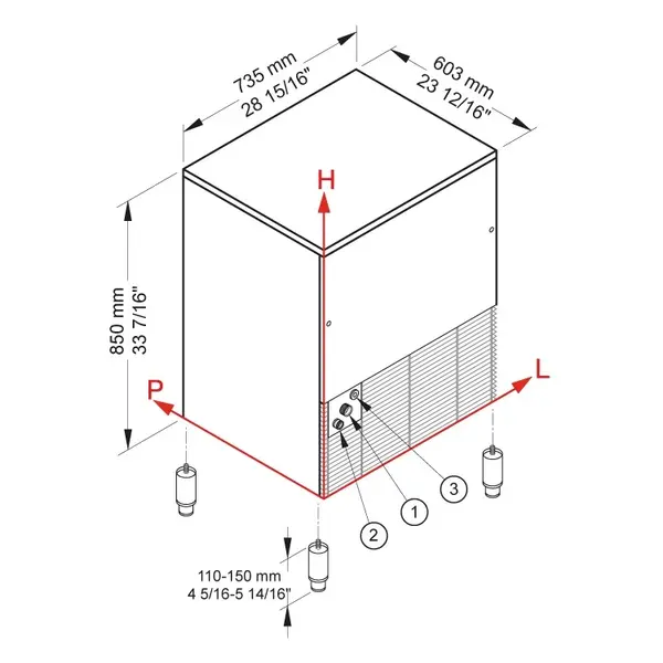 IJsblokjesmachine | CB-SERIE | Volle Blokjes (18g) | 72kg/24h | Bunker 40kg | Luchtgekoeld | Afvoerpomp | 735x603x850/1000(h)mm