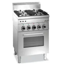 MBM Italy Fornuis + Oven | MINIMA 600 | Gas | 4 Branders (2x 2.7kW, 2x 3.15kW) + Oven (2kW) | Waakvlam/Piëzo | 600x600x850(h)mm