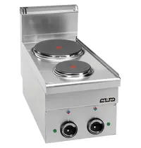 MBM Italy Fornuis | MINIMA 600 | Elektrisch | 2 Kookpunten (1x 1.5kW, 1x 2.6kW) | 4.1kW (400V) | 400x600x270(h)mm