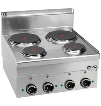 MBM Italy Fornuis | MINIMA 600 | Elektrisch | 4 Kookpunten (2x 1.5kW, 2x 2.6kW) | 8.2kW (400V) | 600x600x270(h)mm