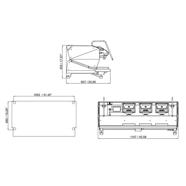 Espressomachine | GENERATION-X | RVS | Automatisch | 3 Groepen | Boilers 11L + 3x 0.8L | Touchscreen | 400V | 1107x607x455(h)mm