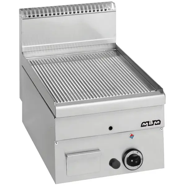 Bak-/Grillplaat | MINIMA 600 | Gas | Gegroefd Oppervlak 400x510 (RVS) | 5.1kW | Piëzo Ontsteking | 400x600x270(h)mm
