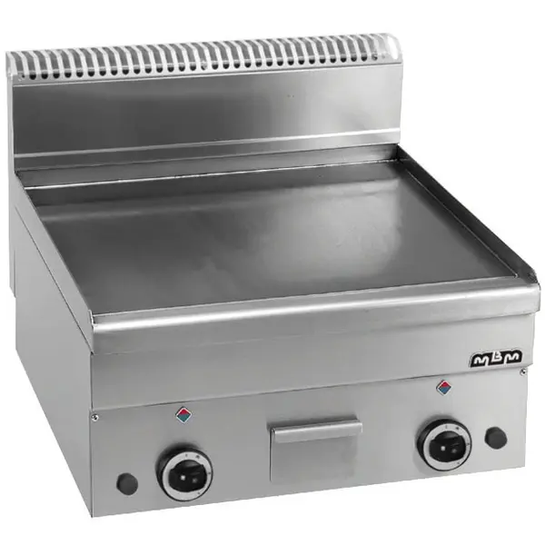 Bak-/Grillplaat | MINIMA 600 | Gas | Glad Oppervlak 600x510 (RVS) | 10.2kW | Piëzo Ontsteking | 600x600x270(h)mm