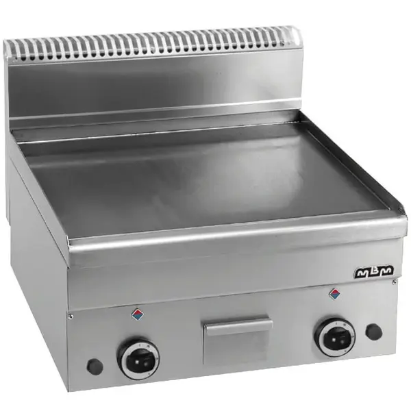 Bak-/Grillplaat | MINIMA 600 | Gas | Glad Oppervlak 600x510 (Verchroomd) | 10.2kW | Piëzo Ontsteking | 600x600x270(h)mm