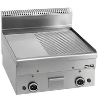 MBM Italy Bak-/Grillplaat | MINIMA 600 | Gas | Glad/Gegroefd Oppervlak 600x510 (RVS) | 10.2kW | Piëzo Ontsteking | 600x600x270(h)mm