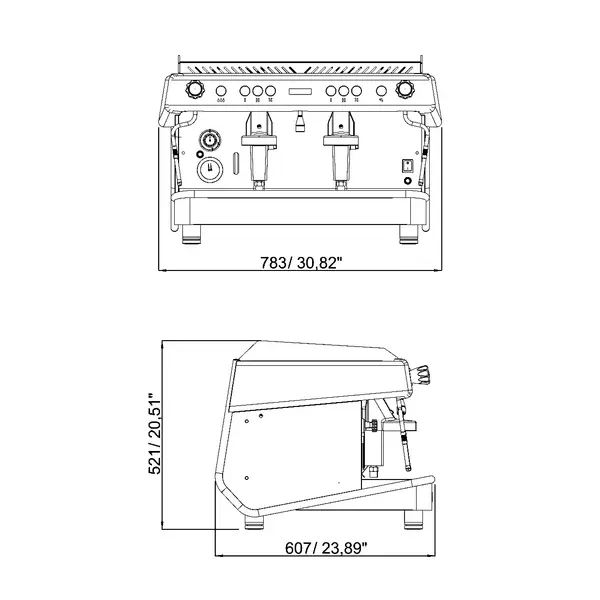 Espressomachine | VITTORIO RS | Zwart | Automatisch | 2 Groepen | Multi-Boiler 11L + 2x 0.8L | Digitaal | 400V | 783x607x521(h)mm