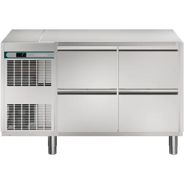 Koelwerkbank | CRIO TECH | 290L | 4 Laden (1/1 GN) | -2°C/+10°C | Geforceerd | Bluetooth + App | Temperatuuralarm | Zonder Werkblad | 1341x700x850(h)mm