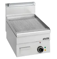 MBM Italy Bak-/Grillplaat | MINIMA 600 | Elektrisch | Gegroefd Oppervlak 400x510 (RVS) | 5kW (400V) | 400x600x270(h)mm