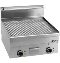 MBM Italy Bak-/Grillplaat | MINIMA 600 | Elektrisch | Gegroefd Oppervlak 600x510 (RVS) | 7.5kW (400V) | 600x600x270(h)mm