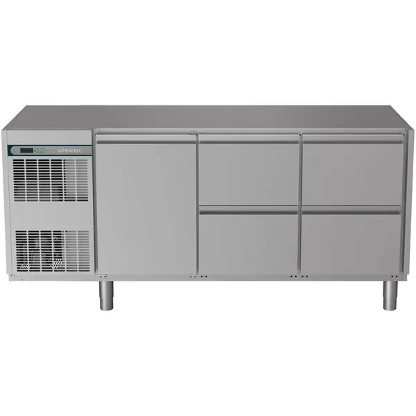 Koelwerkbank | CRIO TECH | 440L | 1 Deur + 4 Laden (1/1 GN) | -2°C/+10°C | Geforceerd | Bluetooth + App | Temperatuuralarm | Zonder Werkblad | 1795x700x850(h)mm