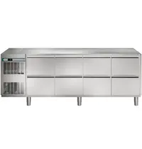 Alpeninox Koelwerkbank | CRIO TECH | 590L | 8 Laden (1/1 GN) | -2°C/+10°C | Geforceerd | Bluetooth + App | Temperatuuralarm | Zonder Werkblad | 2249x700x850(h)mm