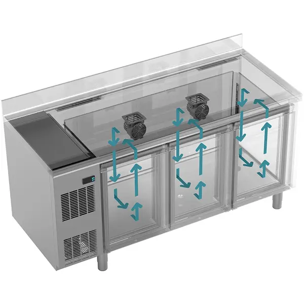 Koelwerkbank | CRIO SMART | 420L | 3 Deuren (1/1 GN) | -2°C/+10°C | Geforceerd | App | Zonder Werkblad | 1695x700x850(h)mm